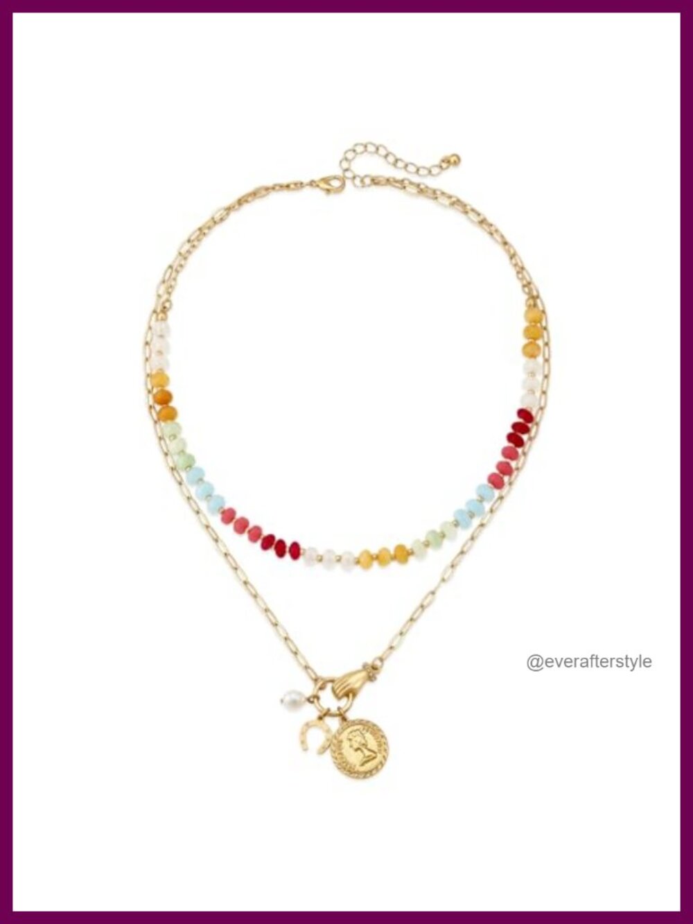 Layered Paperclip Choker Necklace Boho Western Charm Pendant Women